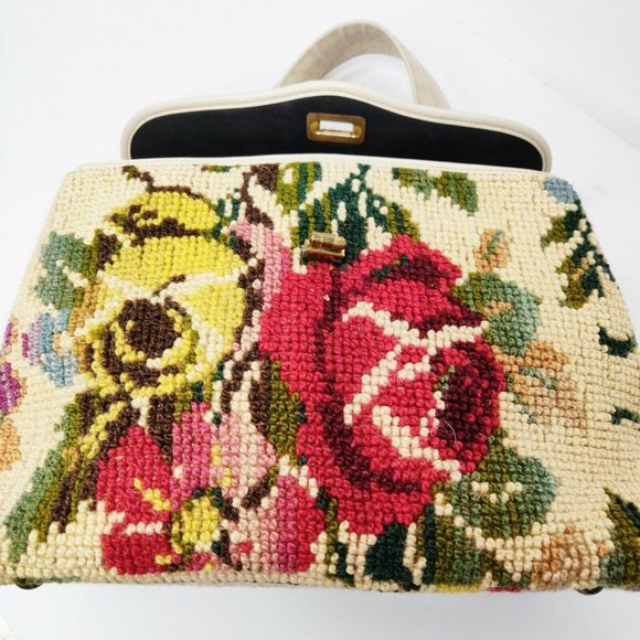 Unknown Bags Vintage Needlepoint Floral Purse Drs Bag Satchel Poshmark
